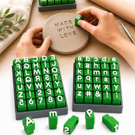 72 PCS Letter Stamps for Clay Set, Uppercase and Lowercase Alphabet Stamps