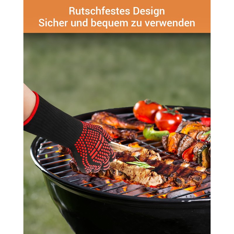 MILcea Barbecue Gloves, Heat Resistant, Oven Gloves, BBQ Gloves, BBQ