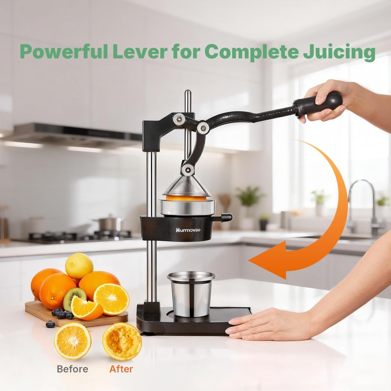 Hurmovae Cast Iron Juicer, 17"Tall & Sturdy Flat Base |