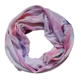 zarolo Women's Loop Scarf, Tube Scarf, Thin Neckerchief, Round Scarf, Colourful, Gradient, 100% Soft Viscose, purple