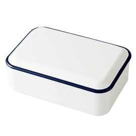 Takenaka T-26605 Retro Moda Square Lunch Box, 1 Tier, Made in Japan, Navy, Approx. 20.3 fl oz (600 ml)