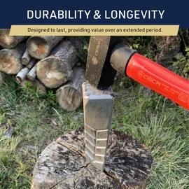 Kings County Tools Wood Splitting Wedge - German Hand-Forged Wood Splitter Tool - 1.75lb Rust-Resistant Aluminum Manual Log Splitter Wedge - Log Splitters for Firewood - Wood Chopping Tools