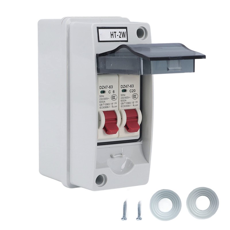 IP65 Distribution Box 2-Way MCB Circuit Breaker Box Transparent Cover