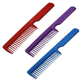 Diane Rake Handle Fluff Comb #138 * Assorted Colors: Red, Blue, Black, Purple