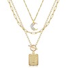 MJartoria Layered Initial Necklaces for Women Trendy, 14K Gold Plated