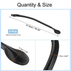 sourcing map 4Pcs PU Leather Bag Handle, 16.34" Handbag Straps 1.22" Wide Sew on Bag Handle Replacement Shoulder Bag Strap for DIY Bag Making Wallet Handbag Repair, Black/Brown