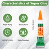 WOUSEDO 48 X 3g Super Glue Clear, Strong Adhesive,Super Glue
