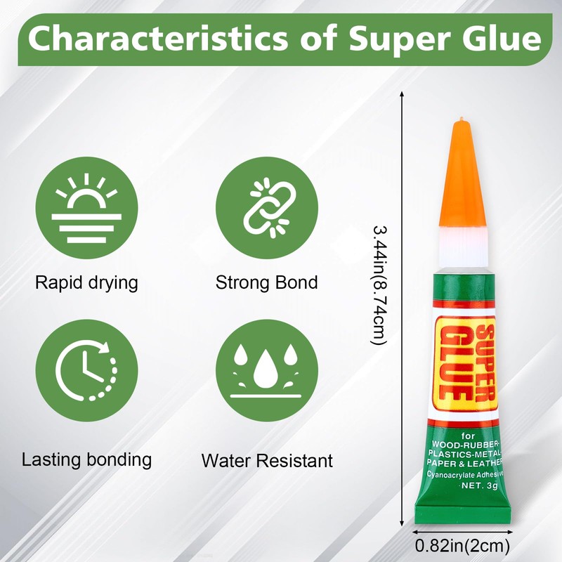 WOUSEDO 48 X 3g Super Glue Clear, Strong Adhesive,Super Glue