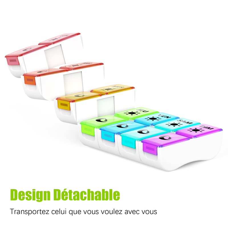 Pill Box 7 Days 2 Compartments Small Pill Box Morning
