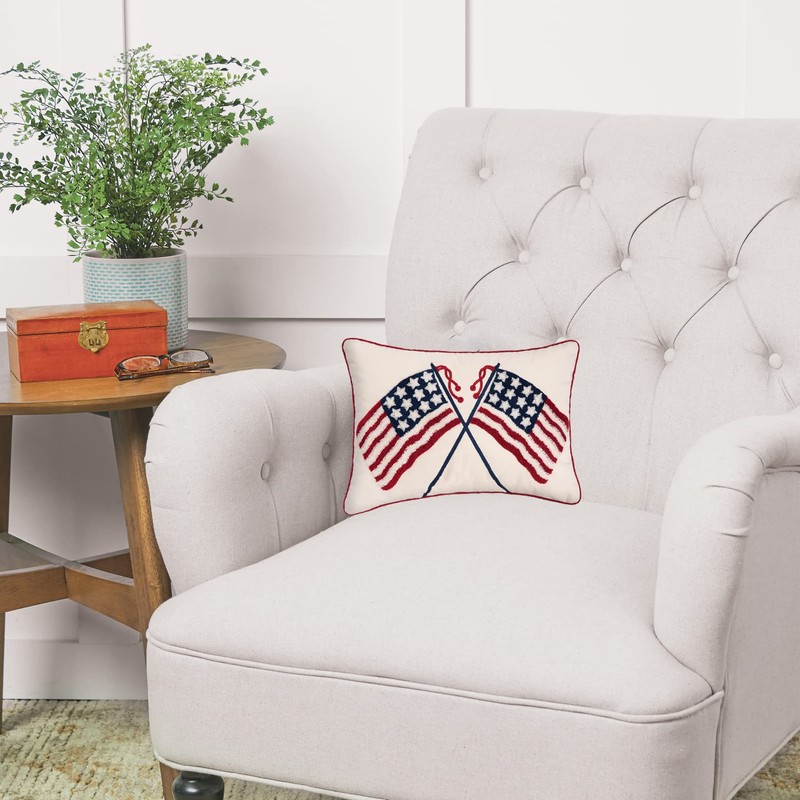 C&F Home US American Flag 14" x 20" Throw Pillow