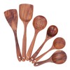 Kitchen Utensils Set Wooden Spatulas Spoons Comfortable Grip Minimaliset Kitchen