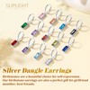 Suplight 925 Sterling Silver July Birthstone Hoop Dangle Earrings Emerald