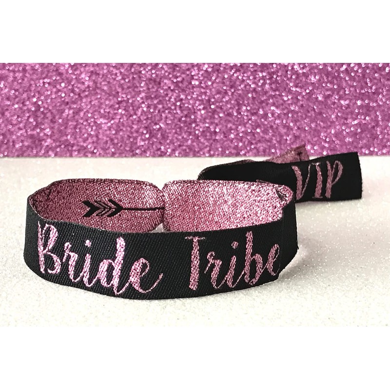 BRIDE TRIBE 'ROSE GOLD' Hen Party Wristbands (Pack of 10)