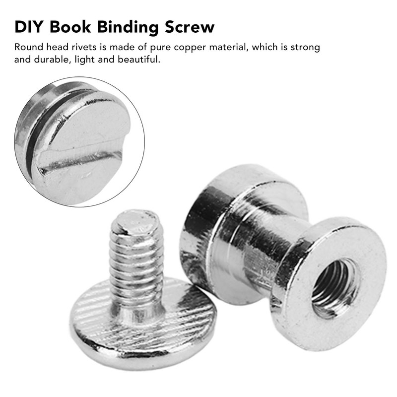 300 Sets DIY Book Binding Screw Double Layer Flat Head