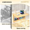 OLMPYE Wall Mounted Folding Table,Wooden Mounted Desk with Iron Bracket,Wall