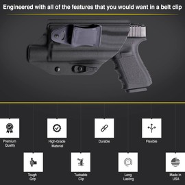 HolsterBuilder TacWare Cant Clips 2-Pack – OWB Adjustable Belt Clips with Hardware – Tuckable Universal Holster and Sheath Attachment – TAC Grip Hook Design – Made in USA