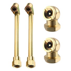 4-Pack Dual Head Air Chuck Set, 2 Way Connection Air Chuck Set, Aulufft 2-In-1 Heavy Duty 1/4''FNPT Dual Head Tire Chuck and 1/4 Inch Closed Ball Air Chuck for Tire Inflator Gauge and Air Compressor