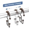 Titanker Shower Curtain Hooks Set of 12, Rust-Resistant Double Glide