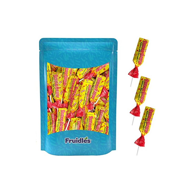 Fruidles Sugar Daddy Taffy Lollipop, Delicious Milk Caramel Pop, Gourmet