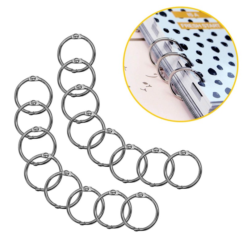 WedDecor 20mm Loose Leaf Rings Mettalic Snap Closure Binder Card