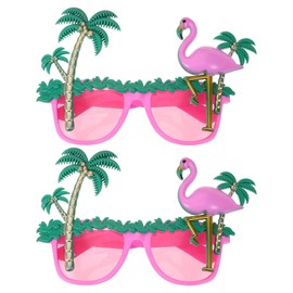 SEWACC Pack of 2 Flamingo Sunglasses for Summer Beach Funny Glasses for Adults Hawaiian Party Sunglasses for Photo Props to Dress Up Decorate
