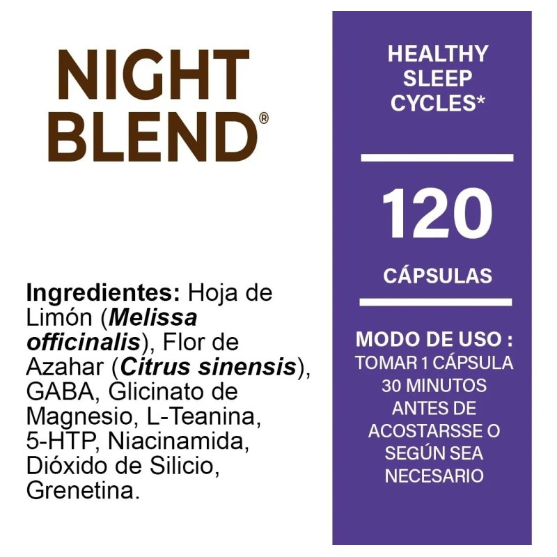 Night Blend, Sueño Reparador Descanso 100% Natural, Nt® Sabor Sin