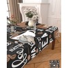 LOVE HOME DAY Rectangle Waterproof Table Cloths Cartoon Theme Coffee