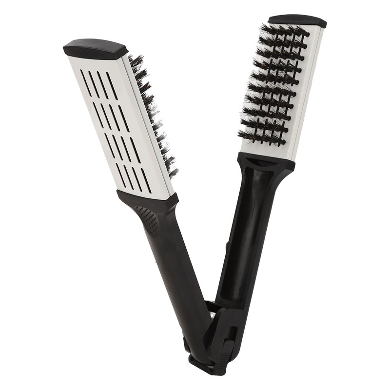 Hair Straightening Double Brush Comb Soft Bristles Prevent Static Heat
