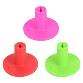 PATIKIL Rubber Golf Tees 3pcs 1.4" Golf Practice Tees Training Driving Range Tee Table Golf Ball Holder for Outdoor Indoor Hitting Cushion Green/Pink/Red
