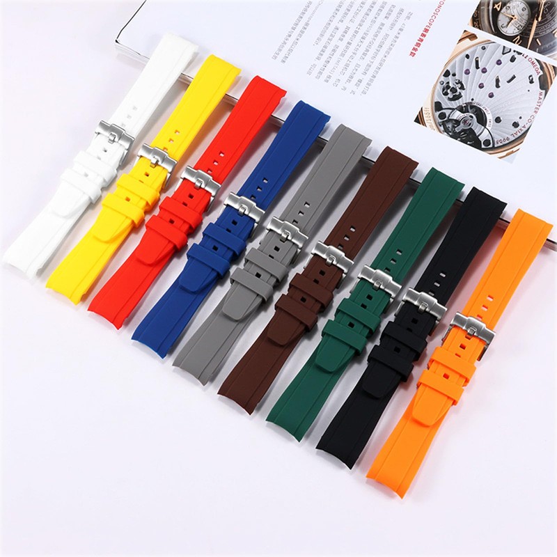 Niziruoup Curved Ends Watch Band Silicone Rubber 20mm 22mm Premium