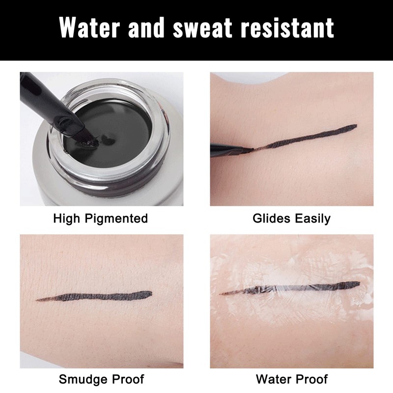 Erinde Eyeliner Gel Smooth Eyeliner, Waterproof, Won't Fall Off, Brush