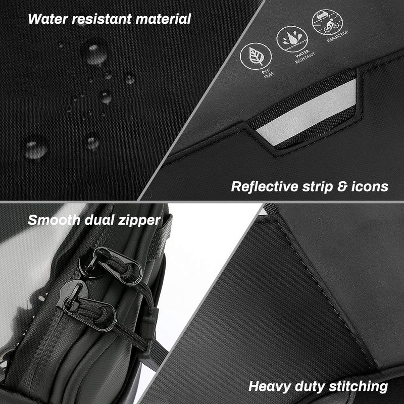 CestMall 3.5L Bicycle Handlebar Bag with Removable Shoulder Strap Bicycle