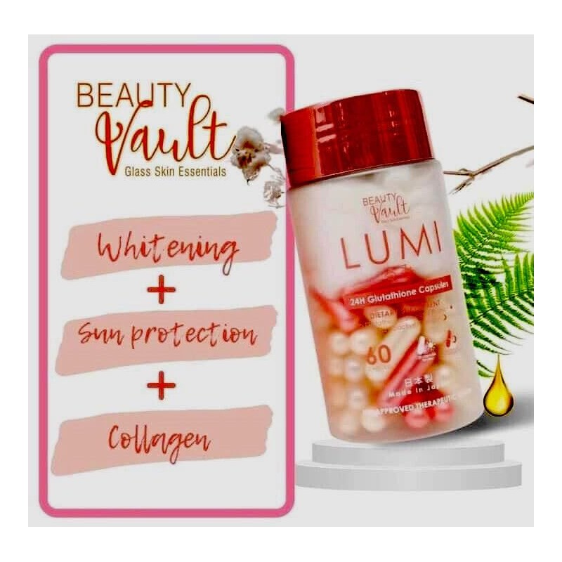 BEAUTY VAULT LUMI 24H Glutathione Capsules (60 Caps) 1 Box