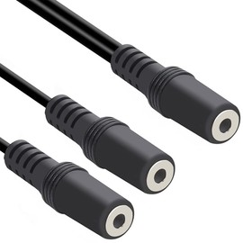 tunghey 2Pack 3.5mm (1/8 inch) Stereo 1-Female to Dual 2-Females Y Splitter Audio Cable & Gender Changer 0.25M