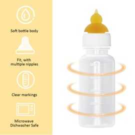 Kitten Nursing Bottle, Pet Feeding Nipple, Milk Nursing Bottles Kits for Newborn Puppy & Kitten, 1 Pet Milk Bottle, 4 Silicone Nipples, Newborn Feeding Kit for Kittens, Puppies, Rabbits, Squirrels