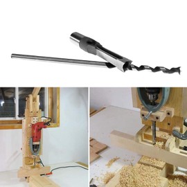 ENET 10mm Mortice Square Hole Saw Auger Drill Bit with Twist Drill Mortising Chisel Drill Woodworking Tool BO