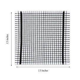 Sloppy Chef Checkered Kitchen Dishcloths (8-Pack,13x13i - Black & White