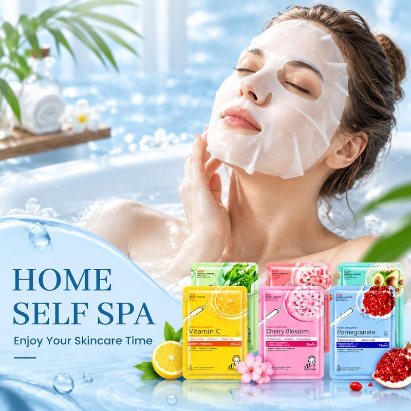 18PCS Face Masks Skincare,Hydrating Sheet Face Masks Skincare for Women