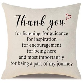 Thank You for Being A Part of my Journey Thank You Gift Cushion Cover for Mum Dad Teacher Grandma Grandad Birthday Graduation Mother's Day Father's Day (thank you)