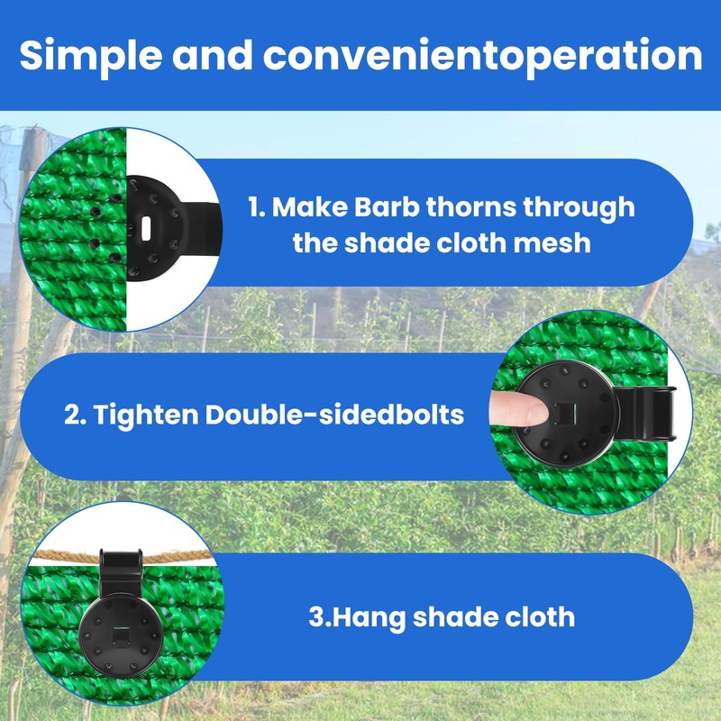 HATJICB Sunscreen Net Clips Heavy Duty Plastic Shade Cloth Clips