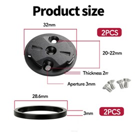 ARYIMYDP 2 Sets Speedometer Mount with 2 Fork Washers, Bicycle Accessories, Bicycle Holder Adapter Base, Fixed Male Fit, Fixed Base, Replacement for Garmin, Easy and Easy Installation