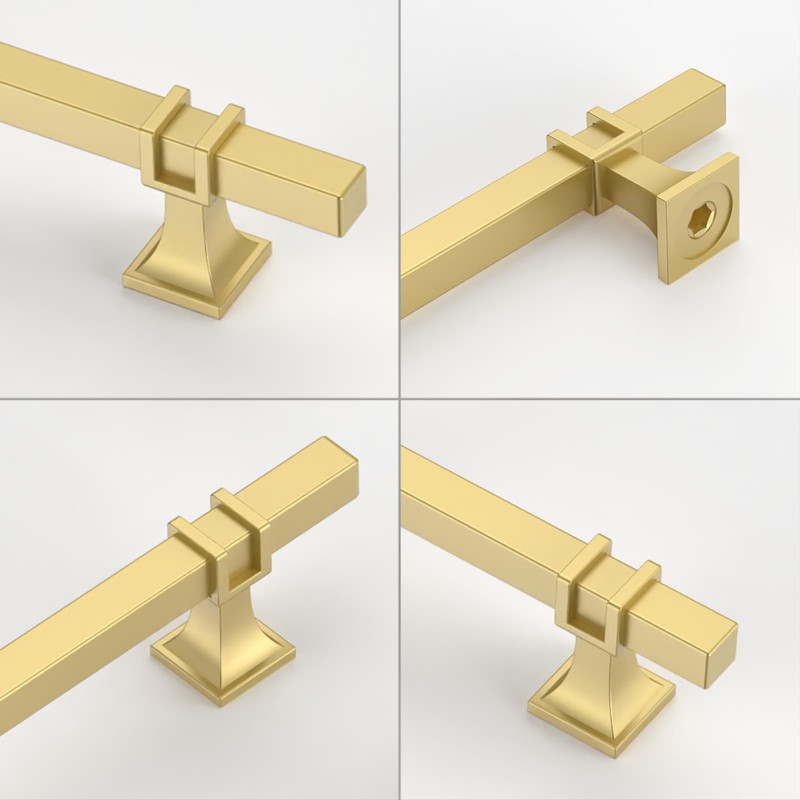 9BUILD 10 Pack 6.3 Inch Cabinet Pulls - Brushed Gold