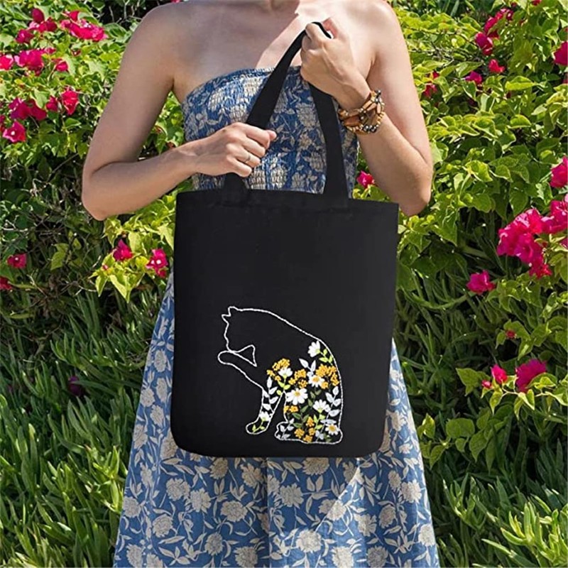 Embroidery Kit for Beginners with Canvas Bag, Embroidery Hoops, Threads,