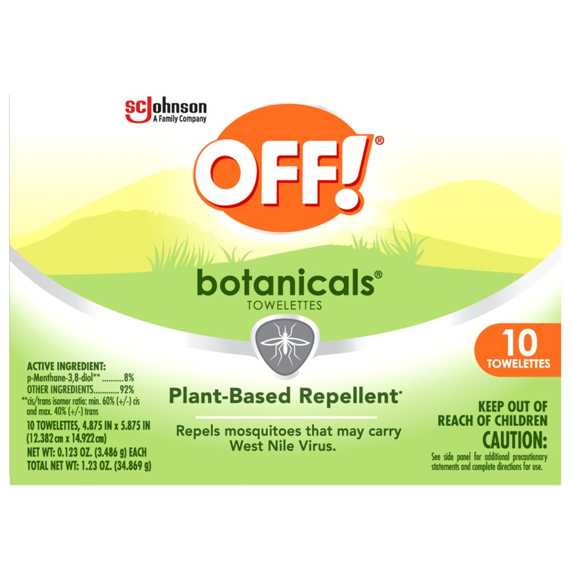 OFF! Botanicals Insect Repellent Wipes, Mosquito Repellent, 10 Count Individually
