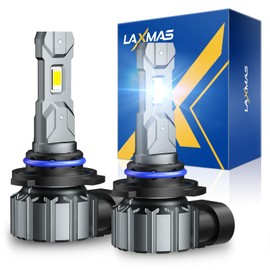 Laxmas 9006/HB4 Fog Bulbs, 6500K Cool White Light, 9006 Driving Fog Lights, 1:1 Real Size, Non-Polarity, Pack of 2