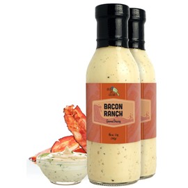 Green Jay Gourmet Bacon Ranch Salad Dressing – Savory, Smoky & Creamy – Handcrafted in USA – Perfect for Salads, Dips, Wraps & More – 2 x 12 Ounces