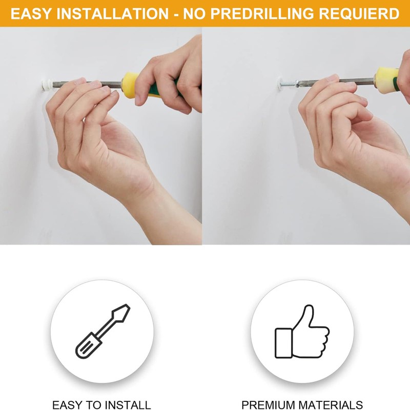 Wavanta 40PCS Plasterboard Fixings, Self Drilling Drywall Anchors and Screws