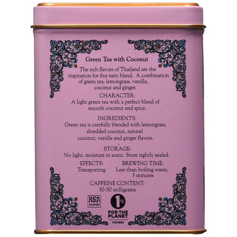 Harney and Sons Fine Teas, Green Tea with Coconut, 20
