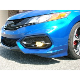 ECOTRIC Front Bumper Spoiler Lip Compatible with 2014-2015 Honda Civic 2DR Coupe HFP Style 2Pcs Painted Black