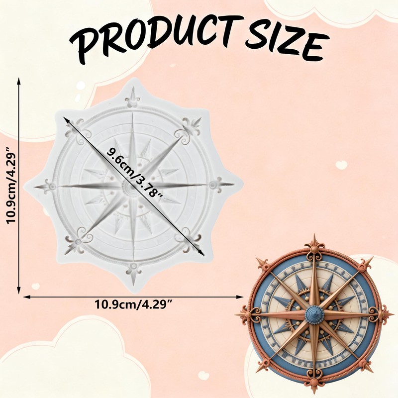 Compass Polymer Clay Molds Nautical Compass Silicone Mold